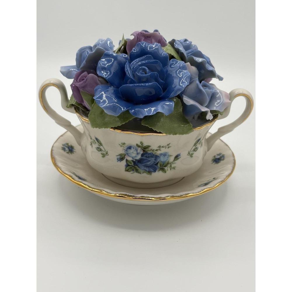 Royal Albert Moonlight Rose Musical Cup Bouquet HSN Limited Edition #1388/6000